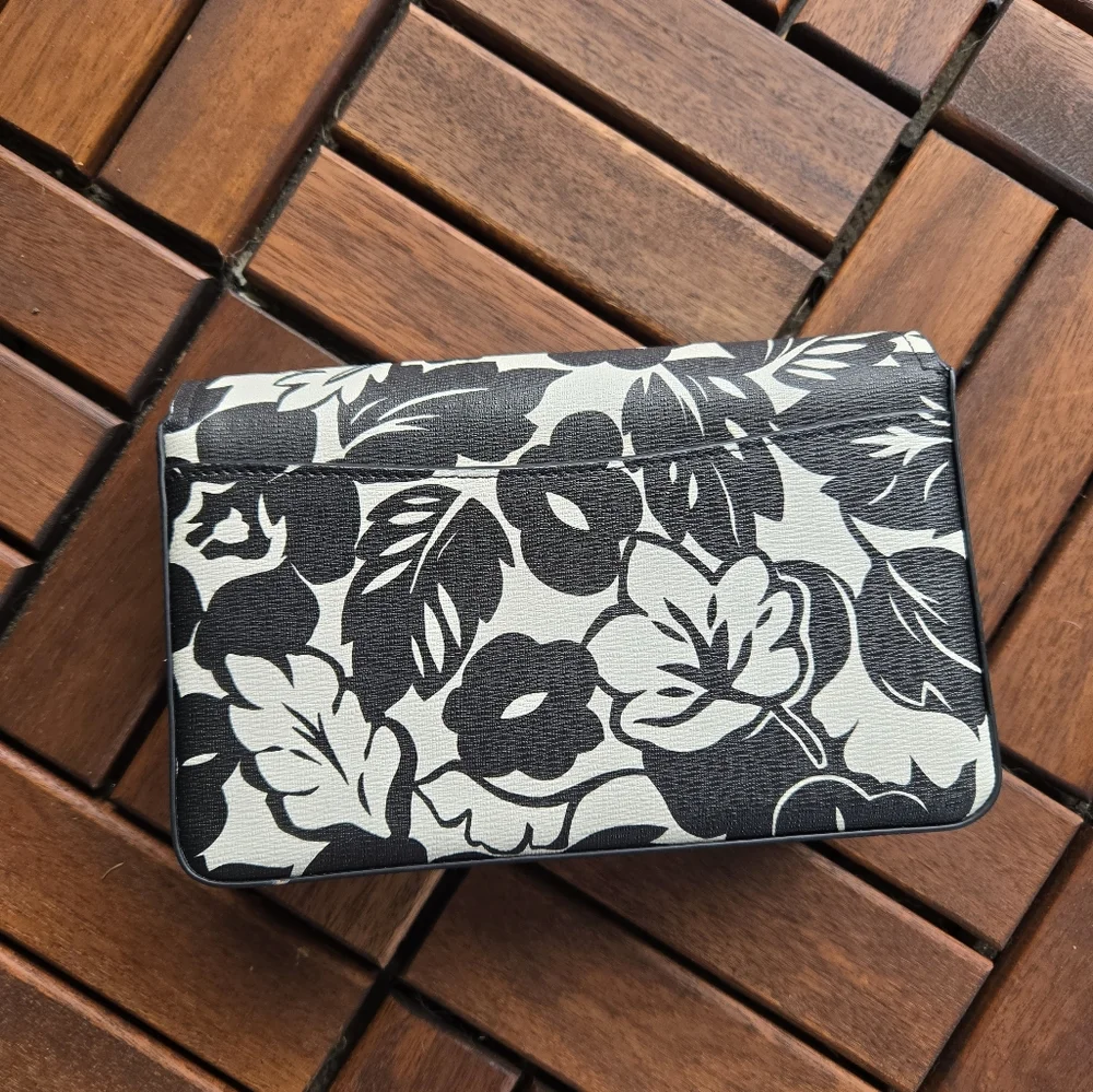 Kate Spade New York Black & White Floral Crossbody Bag – New with Tags